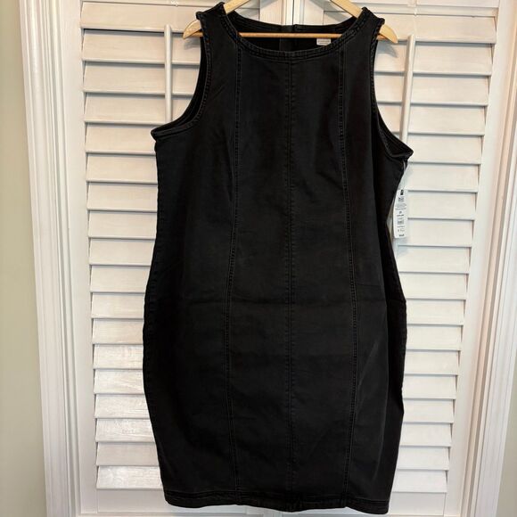 Terra & Sky‎ Black Bodycon Denim Dress Size 2X - Picture 1 of 8